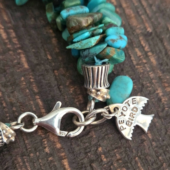 Turquoise and 925 Silver Natural Stone Bracelet - Picture 2 of 4